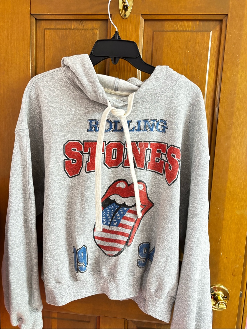 People of Leisure Rolling Stones Gray Graphic Pullover Hoodie